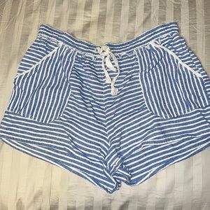 Blue & white striped shorts